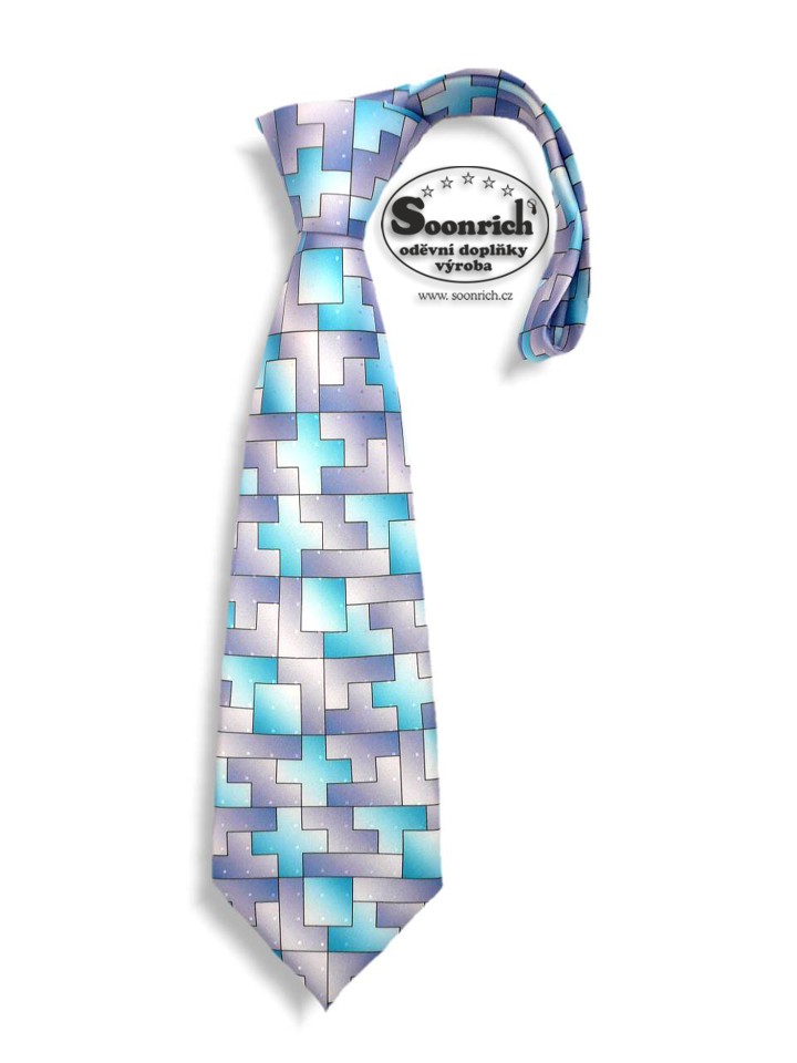 kravata tyrkysov tetris