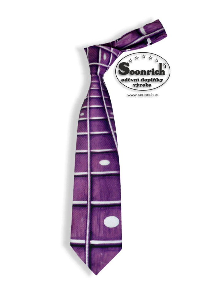 Soonrich, kravata fialová hmatník kytary, kor013